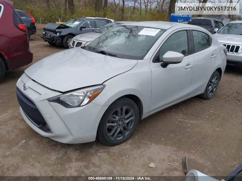 2019 Toyota Yaris Le VIN: 3MYDLBYV0KY517216 Lot: 40895189