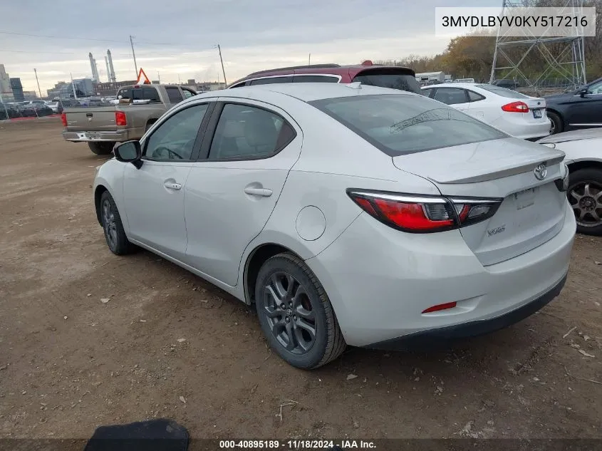 2019 Toyota Yaris Le VIN: 3MYDLBYV0KY517216 Lot: 40895189