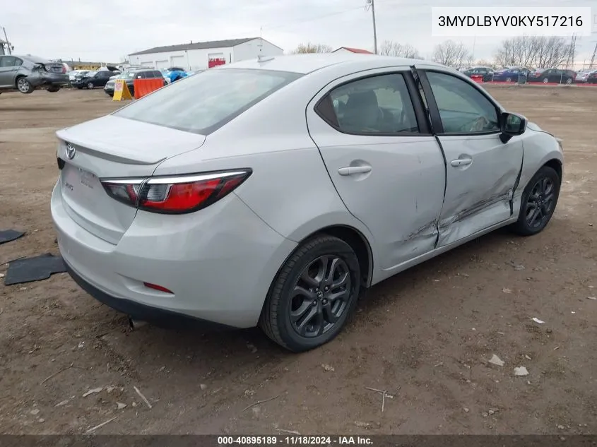 2019 Toyota Yaris Le VIN: 3MYDLBYV0KY517216 Lot: 40895189