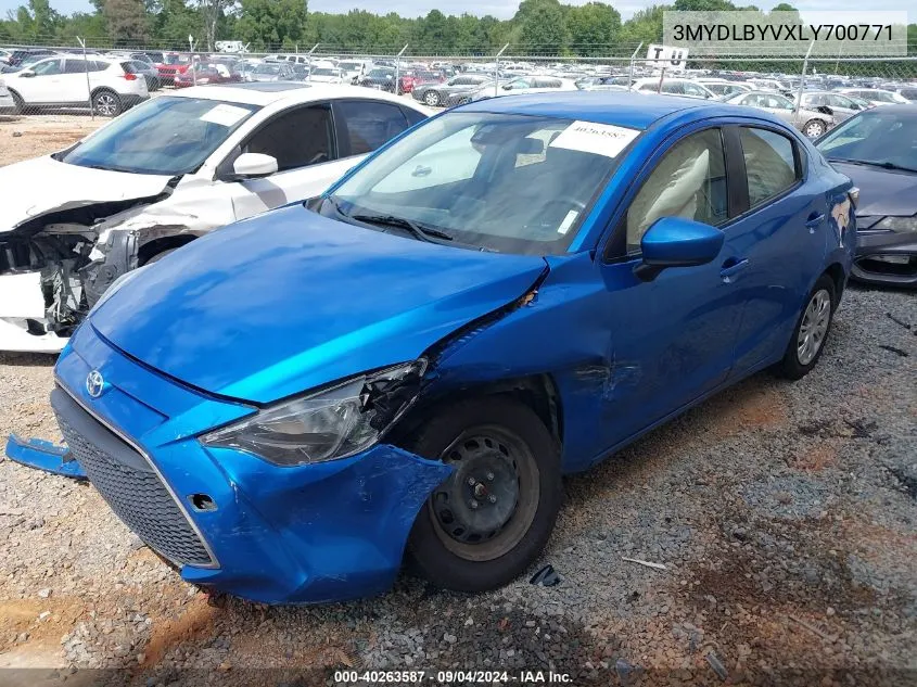 3MYDLBYVXLY700771 2020 Toyota Yaris L