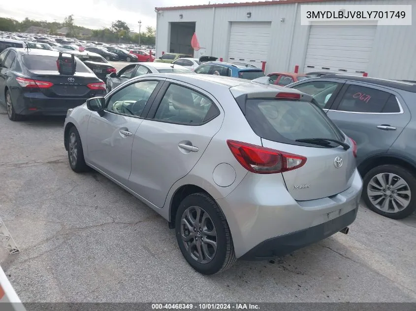 2020 Toyota Yaris Le/Xle VIN: 3MYDLBJV8LY701749 Lot: 40468349