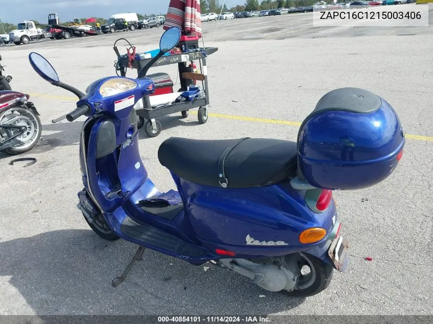 2001 Vespa C161C VIN: ZAPC16C1215003406 Lot: 40854101