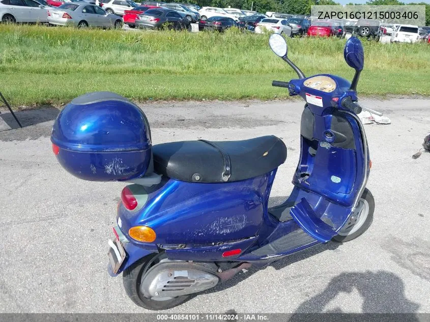 2001 Vespa C161C VIN: ZAPC16C1215003406 Lot: 40854101