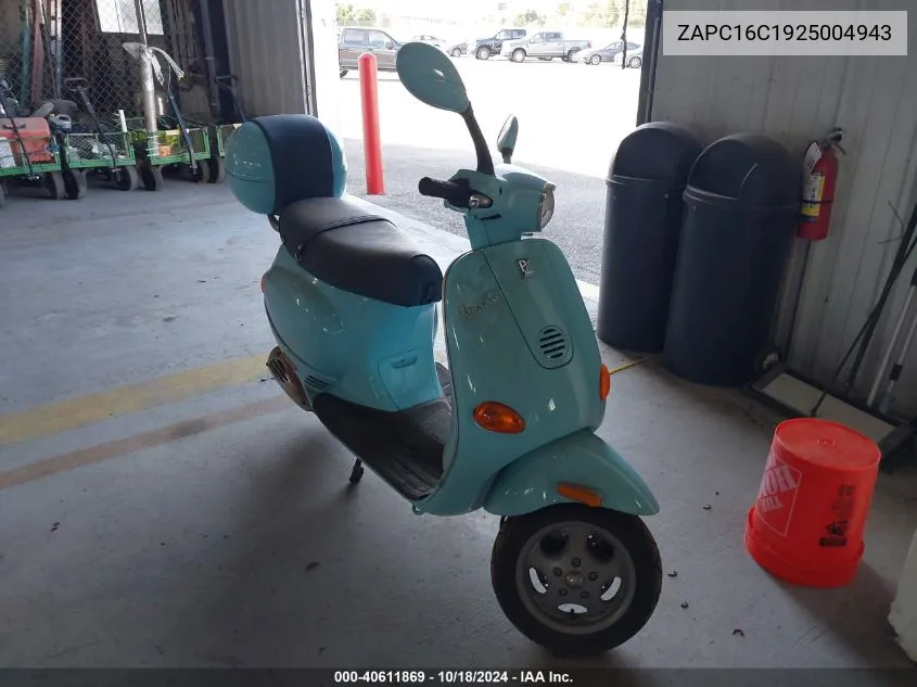 2002 Vespa C161C VIN: ZAPC16C1925004943 Lot: 40611869