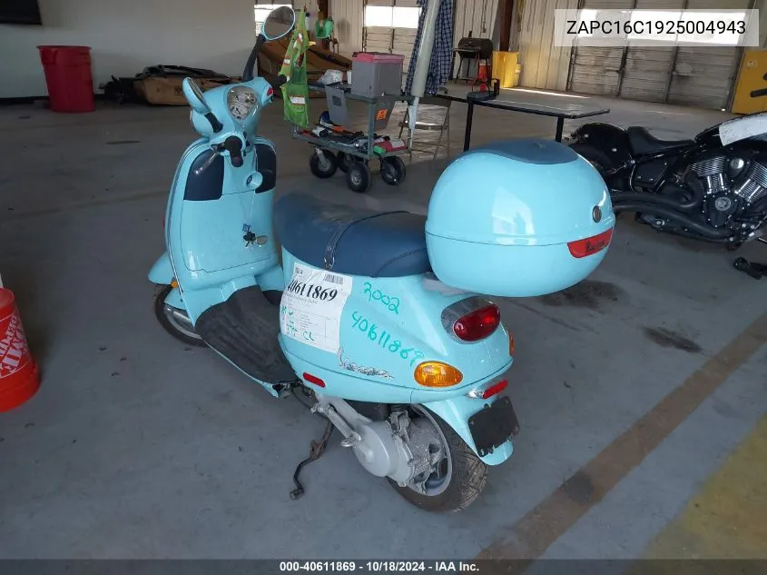 2002 Vespa C161C VIN: ZAPC16C1925004943 Lot: 40611869