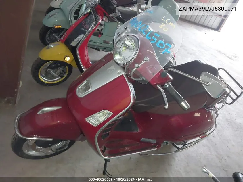 2018 Vespa Gts 300 Super 300 Super VIN: ZAPMA39L9J5300071 Lot: 40626507