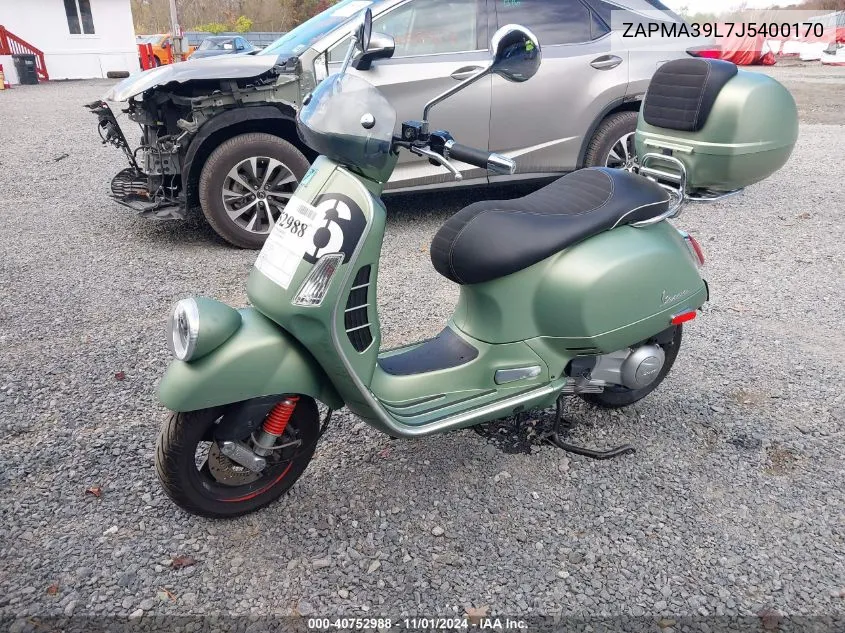 2018 Vespa Gts/Sei Giorni VIN: ZAPMA39L7J5400170 Lot: 40752988