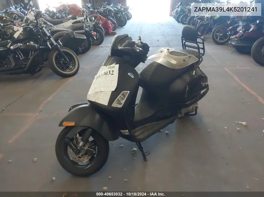 2019 Vespa Gts 300 Super VIN: ZAPMA39L4K5201241 Lot: 40653032