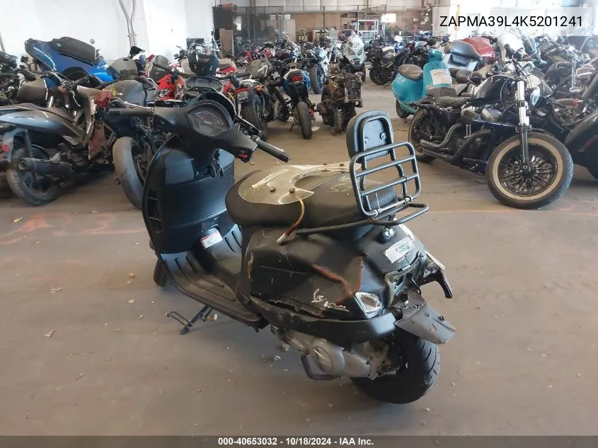 2019 Vespa Gts 300 Super VIN: ZAPMA39L4K5201241 Lot: 40653032