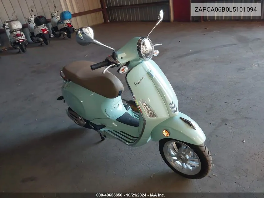 2020 Vespa Primavera50 4Vie VIN: ZAPCA06B0L5101094 Lot: 40655850