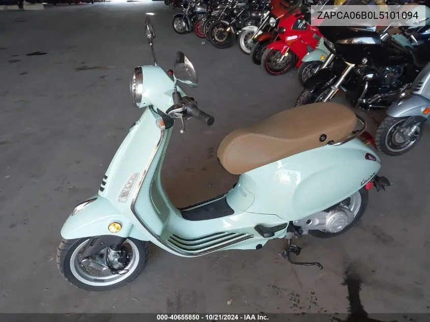 2020 Vespa Primavera50 4Vie VIN: ZAPCA06B0L5101094 Lot: 40655850