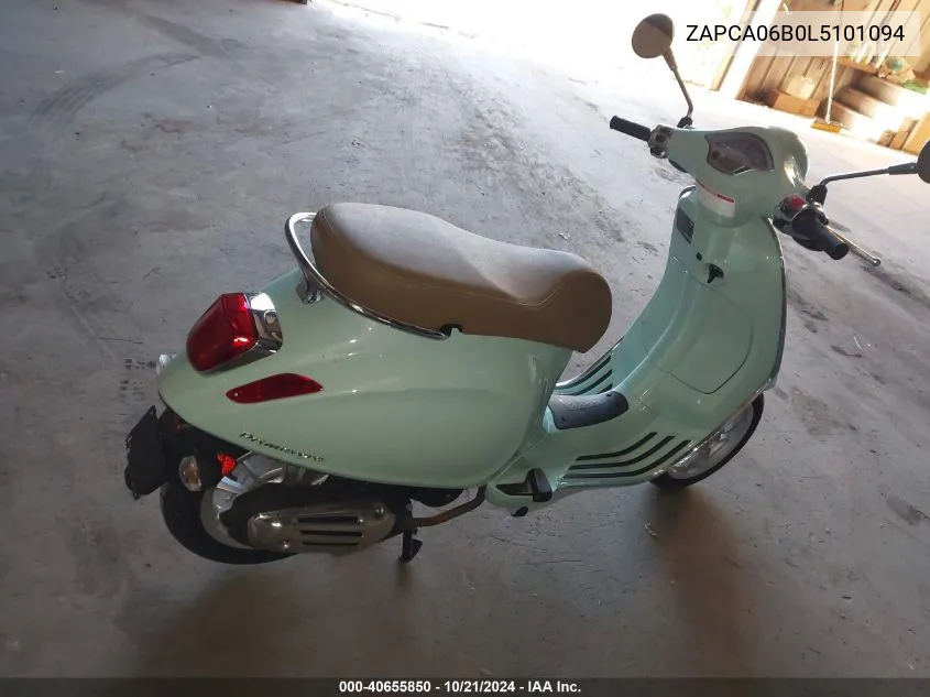 2020 Vespa Primavera50 4Vie VIN: ZAPCA06B0L5101094 Lot: 40655850