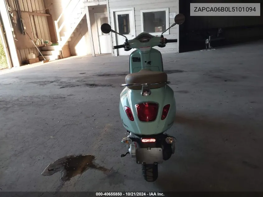 2020 Vespa Primavera50 4Vie VIN: ZAPCA06B0L5101094 Lot: 40655850