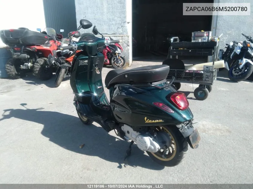 2021 Vespa Primavera/Sprint 50 VIN: ZAPCA06B6M5200780 Lot: 12119186