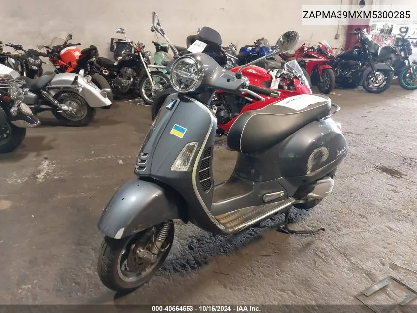 2021 Vespa Gts Rst VIN: ZAPMA39MXM5300285 Lot: 40564553