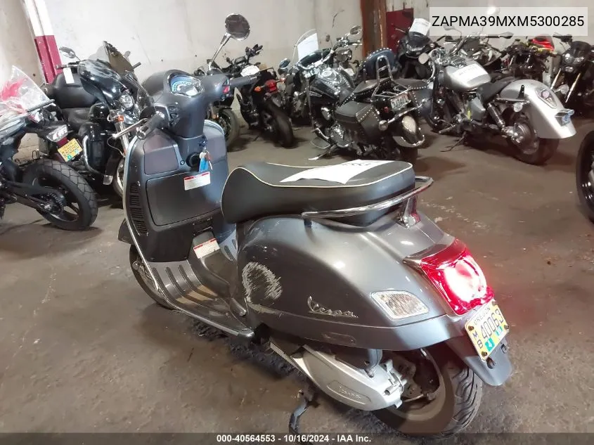 2021 Vespa Gts Rst VIN: ZAPMA39MXM5300285 Lot: 40564553