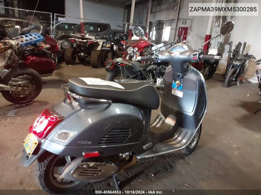 2021 Vespa Gts Rst VIN: ZAPMA39MXM5300285 Lot: 40564553