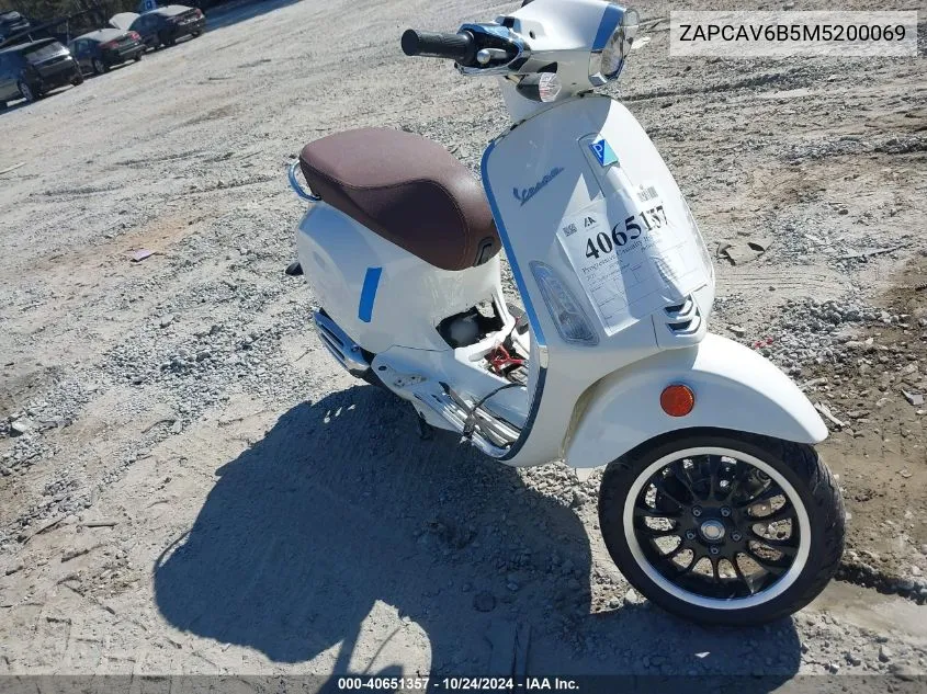 2021 Vespa Primavera/Sprint 50 VIN: ZAPCAV6B5M5200069 Lot: 40651357