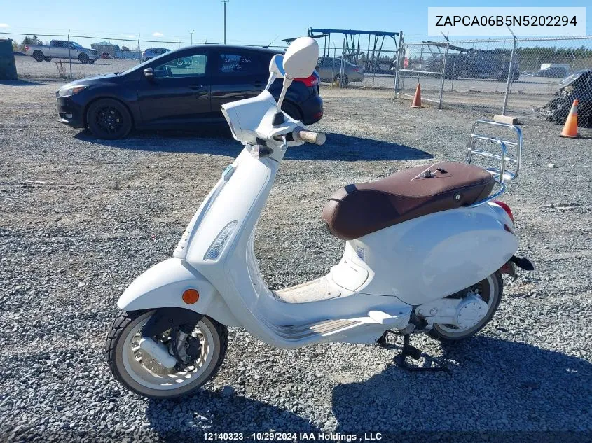 2022 Vespa Primavera/Sprint 50 VIN: ZAPCA06B5N5202294 Lot: 12140323