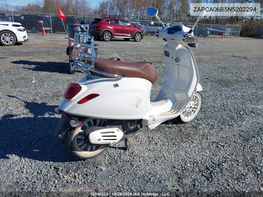 2022 Vespa Primavera/Sprint 50 VIN: ZAPCA06B5N5202294 Lot: 12140323