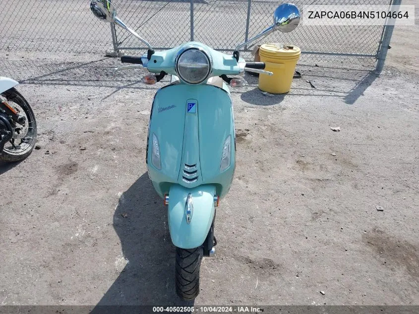 2022 Vespa Primavera/Sprint 50 VIN: ZAPCA06B4N5104664 Lot: 40502505