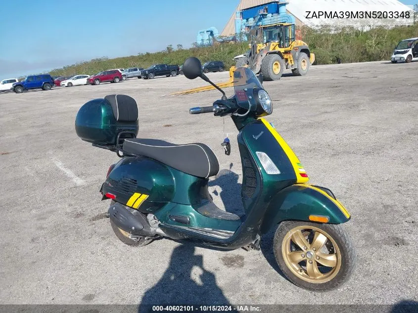 2022 Vespa Gts 300 Super VIN: ZAPMA39M3N5203348 Lot: 40602101