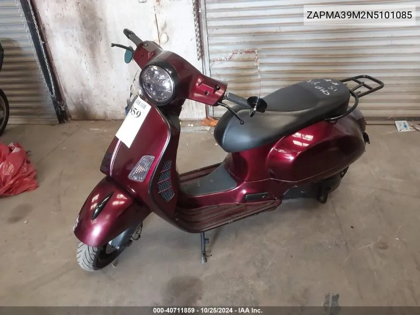 2022 Vespa Gts 300 Super VIN: ZAPMA39M2N5101085 Lot: 40711859