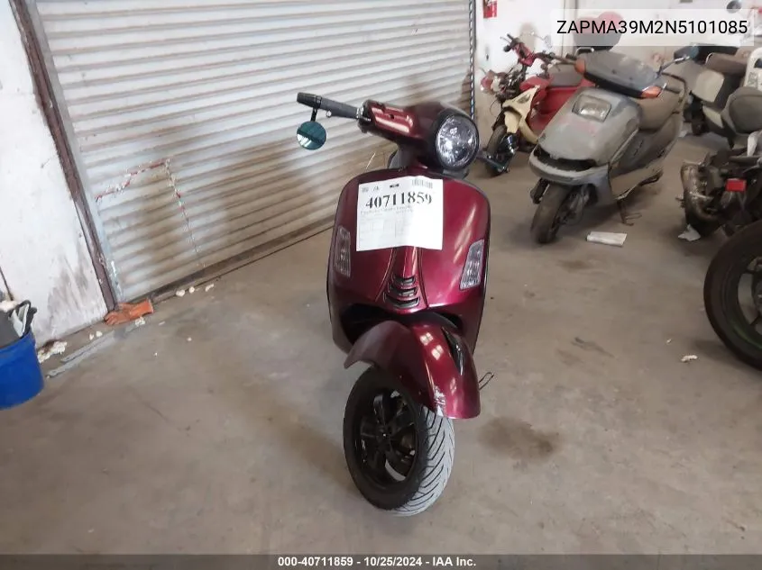 2022 Vespa Gts 300 Super VIN: ZAPMA39M2N5101085 Lot: 40711859