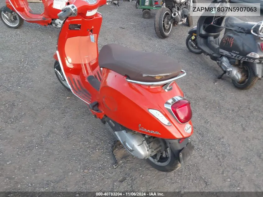 2022 Vespa Primavera/Sprint 150 VIN: ZAPM818G7N5907063 Lot: 40783204