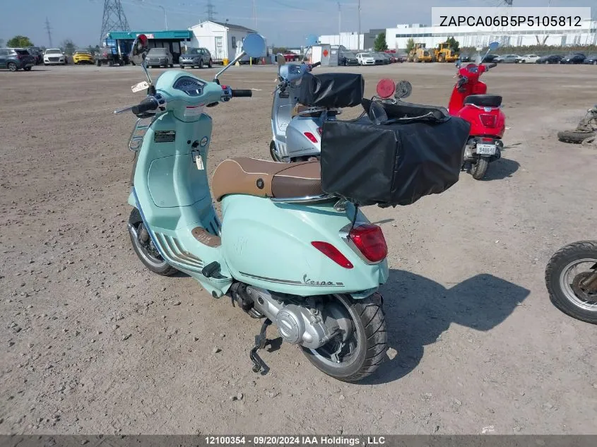 2023 Vespa Primavera/Sprint 50 VIN: ZAPCA06B5P5105812 Lot: 12100354