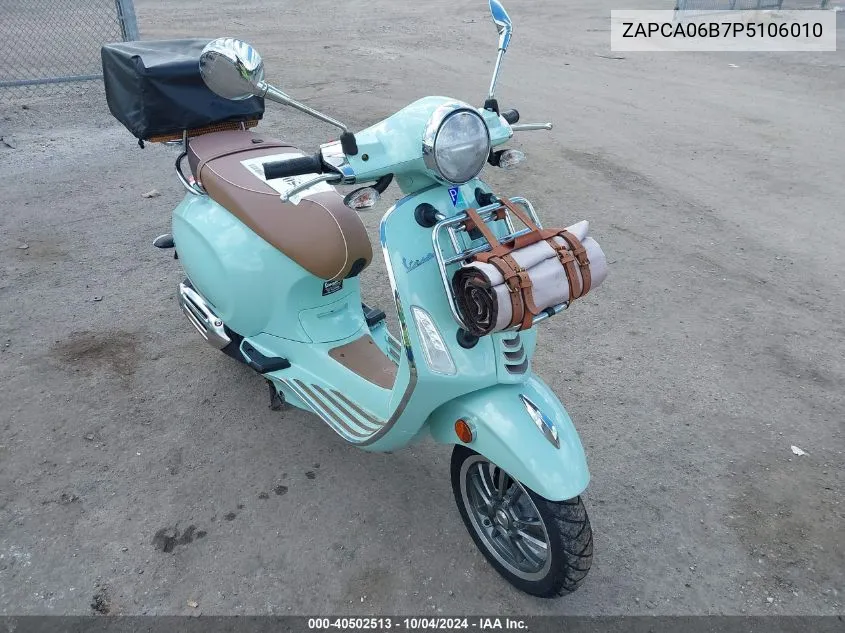 2023 Vespa Primavera/Sprint 50 VIN: ZAPCA06B7P5106010 Lot: 40502513