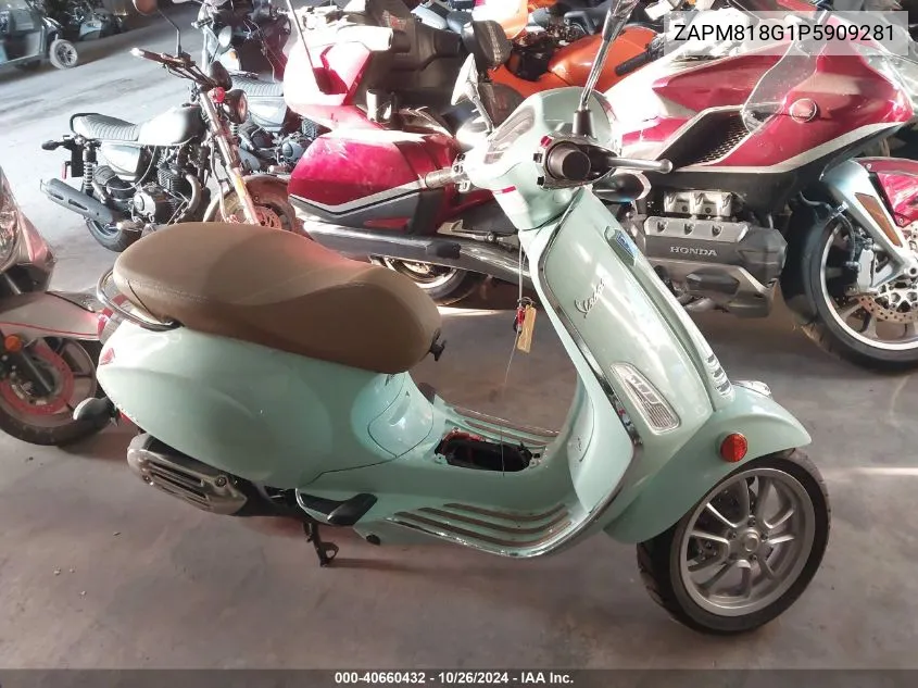 2023 Vespa Primavera/Sprint 150 VIN: ZAPM818G1P5909281 Lot: 40660432