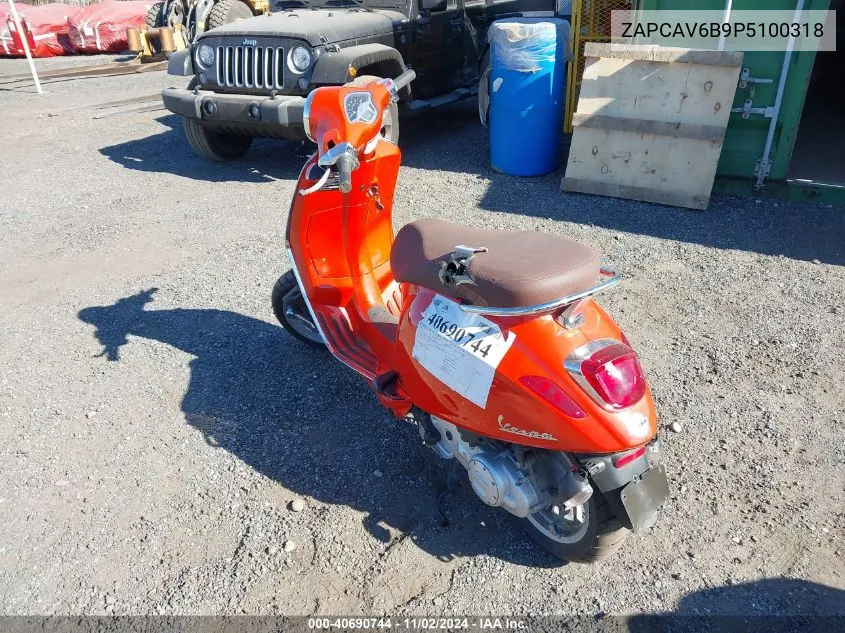 2023 Vespa Primavera/Sprint 50 VIN: ZAPCAV6B9P5100318 Lot: 40690744