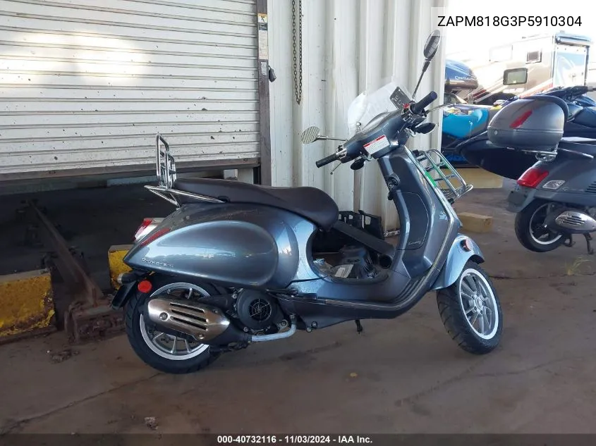 2023 Vespa Primavera/Sprint 150 VIN: ZAPM818G3P5910304 Lot: 40732116