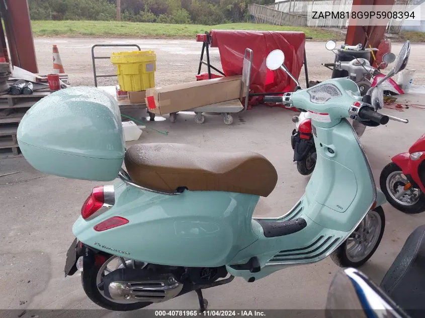 2023 Vespa Primavera/Sprint 150 VIN: ZAPM818G9P5908394 Lot: 40781965