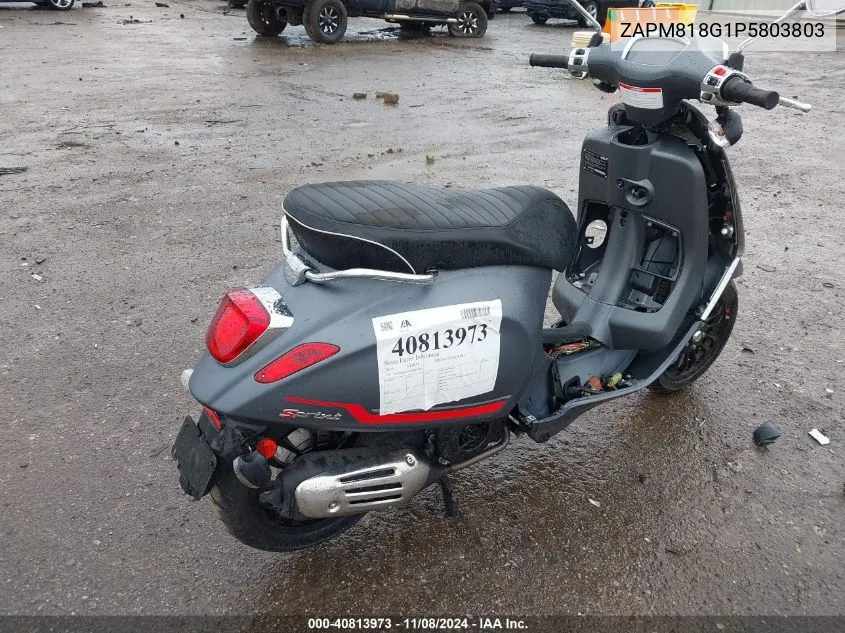 2023 Vespa Primavera/Sprint 150 VIN: ZAPM818G1P5803803 Lot: 40813973