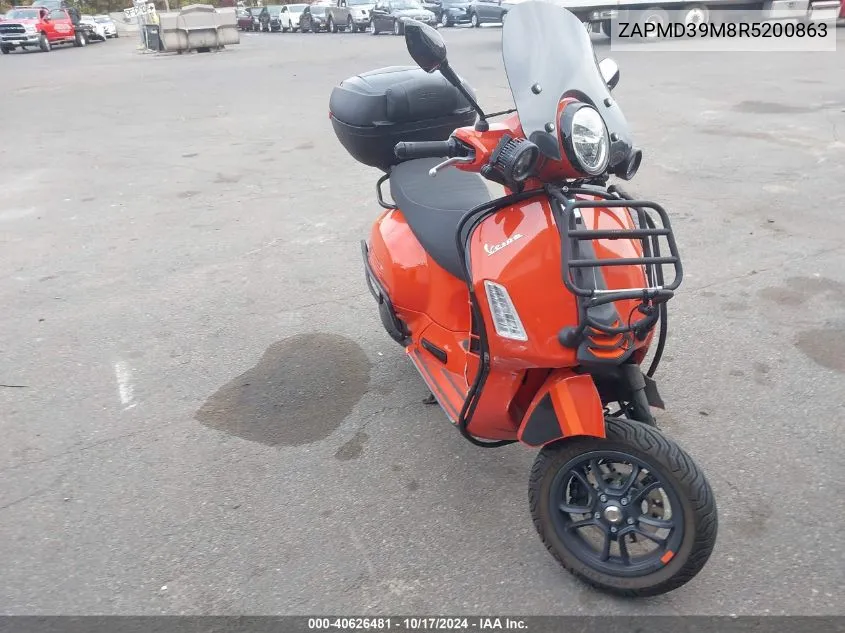 2024 Vespa Gts/Sei Giorni 300 VIN: ZAPMD39M8R5200863 Lot: 40626481