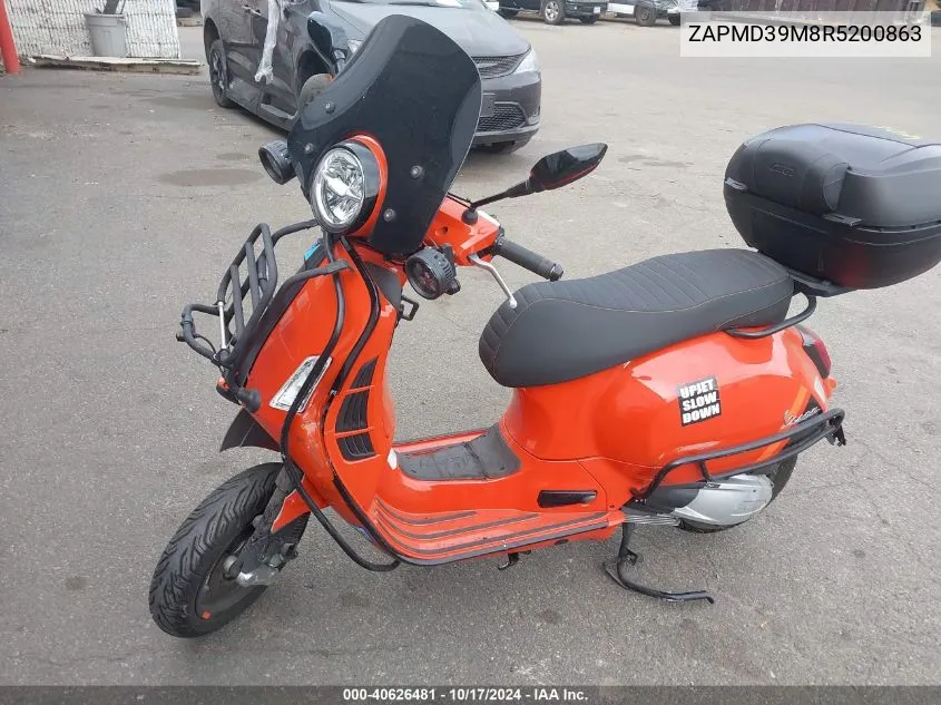 2024 Vespa Gts/Sei Giorni 300 VIN: ZAPMD39M8R5200863 Lot: 40626481