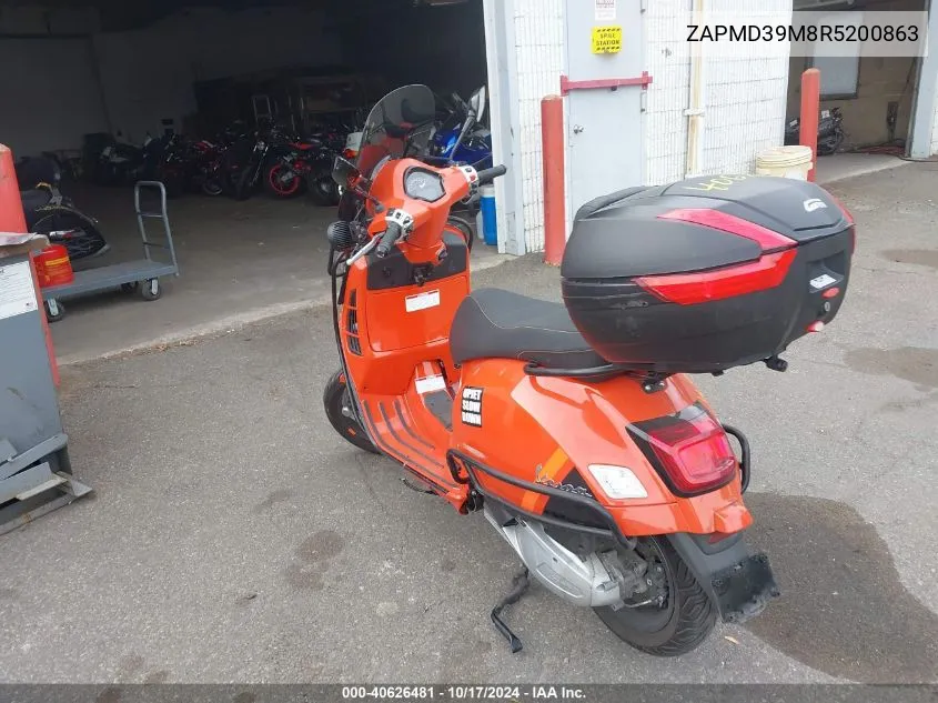 2024 Vespa Gts/Sei Giorni 300 VIN: ZAPMD39M8R5200863 Lot: 40626481