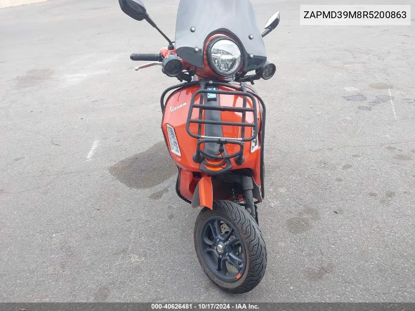 2024 Vespa Gts/Sei Giorni 300 VIN: ZAPMD39M8R5200863 Lot: 40626481