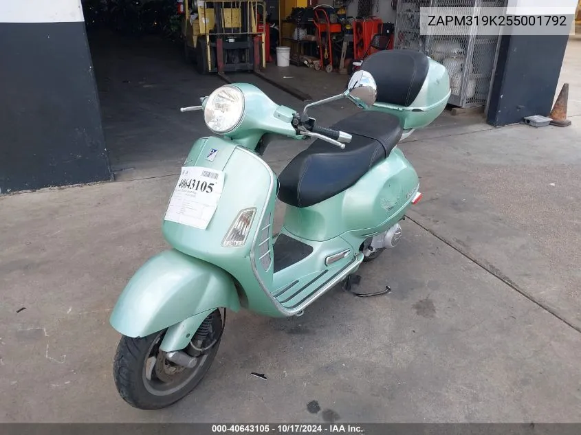 2005 Vespa Granturismo 200 VIN: ZAPM319K255001792 Lot: 40643105