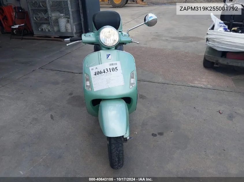 2005 Vespa Granturismo 200 VIN: ZAPM319K255001792 Lot: 40643105