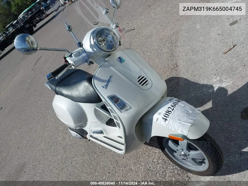 2006 Vespa Granturismo 200 VIN: ZAPM319K665004745 Lot: 40826040