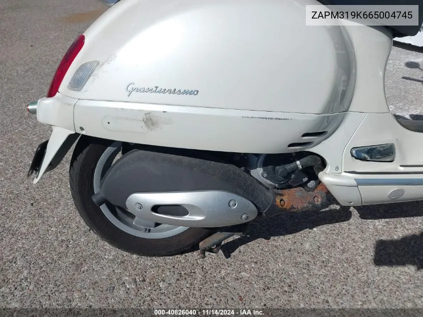 2006 Vespa Granturismo 200 VIN: ZAPM319K665004745 Lot: 40826040