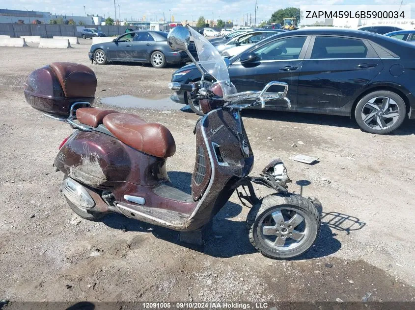 2011 Vespa Gts 300 Super VIN: ZAPM459L6B5900034 Lot: 12091005