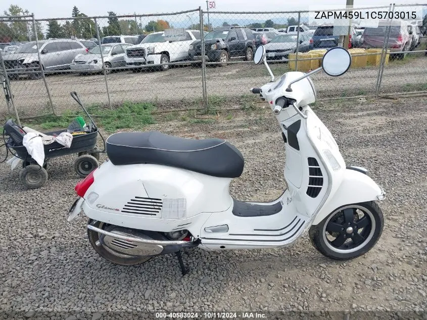 ZAPM459L1C5703015 2012 Vespa Gts 300 Super