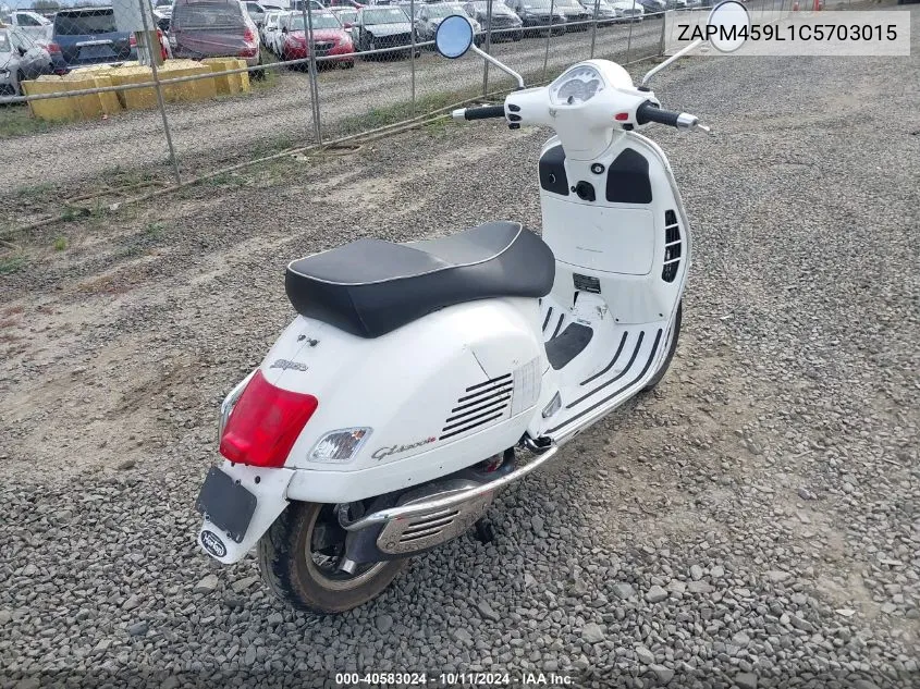 ZAPM459L1C5703015 2012 Vespa Gts 300 Super