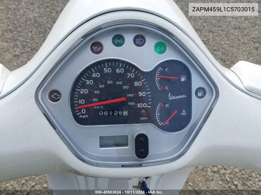 ZAPM459L1C5703015 2012 Vespa Gts 300 Super