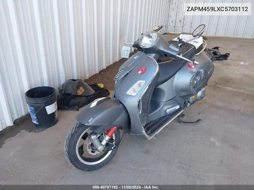 2012 Vespa Gts 300 Super VIN: ZAPM459LXC5703112 Lot: 40787192