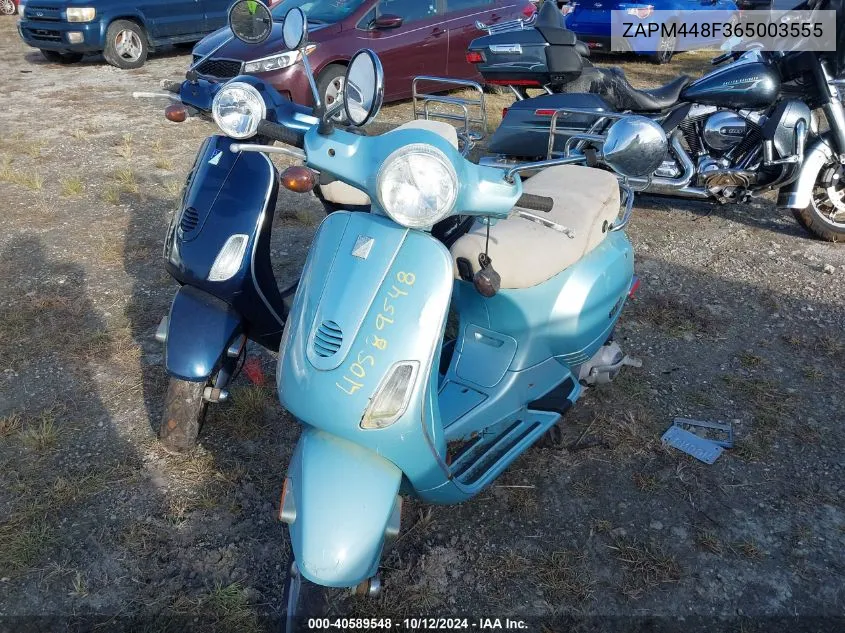 2006 Vespa Lx 150 VIN: ZAPM448F365003555 Lot: 40589548